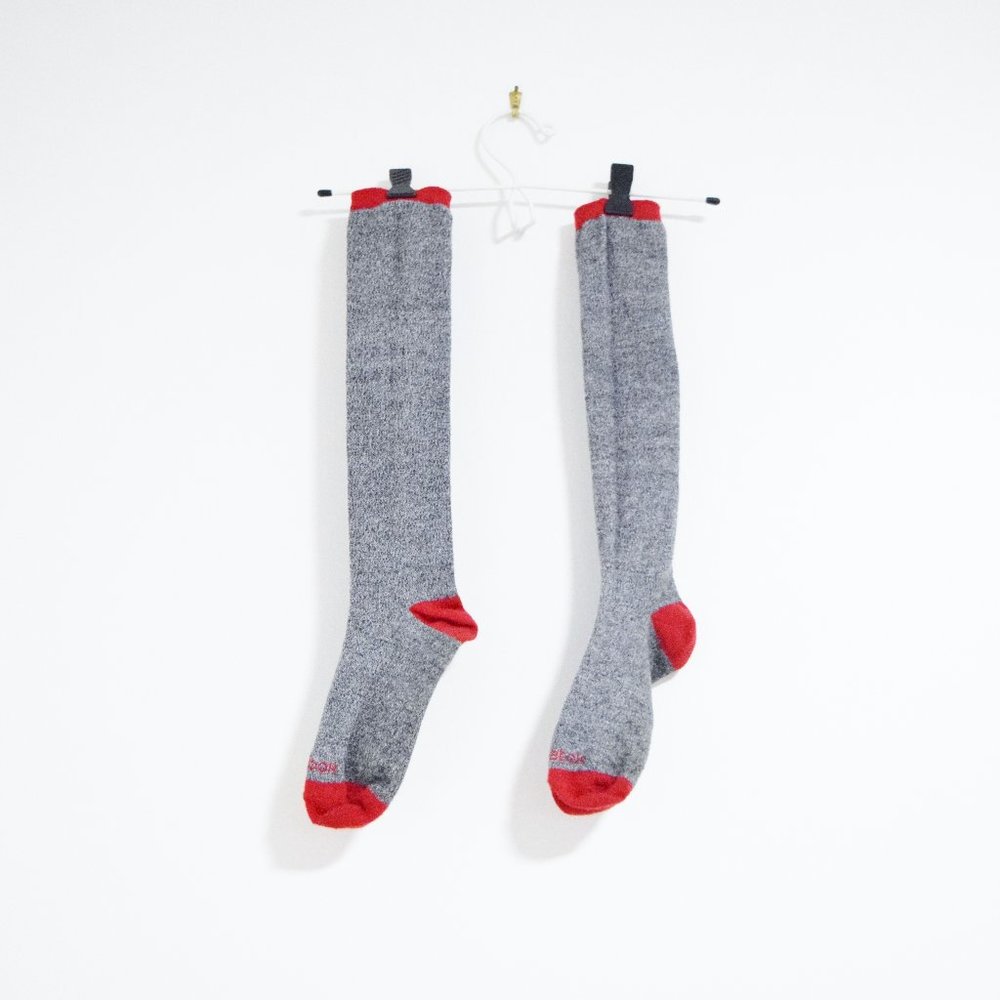 Grey & Red Crew Socks | Size 5 - 9